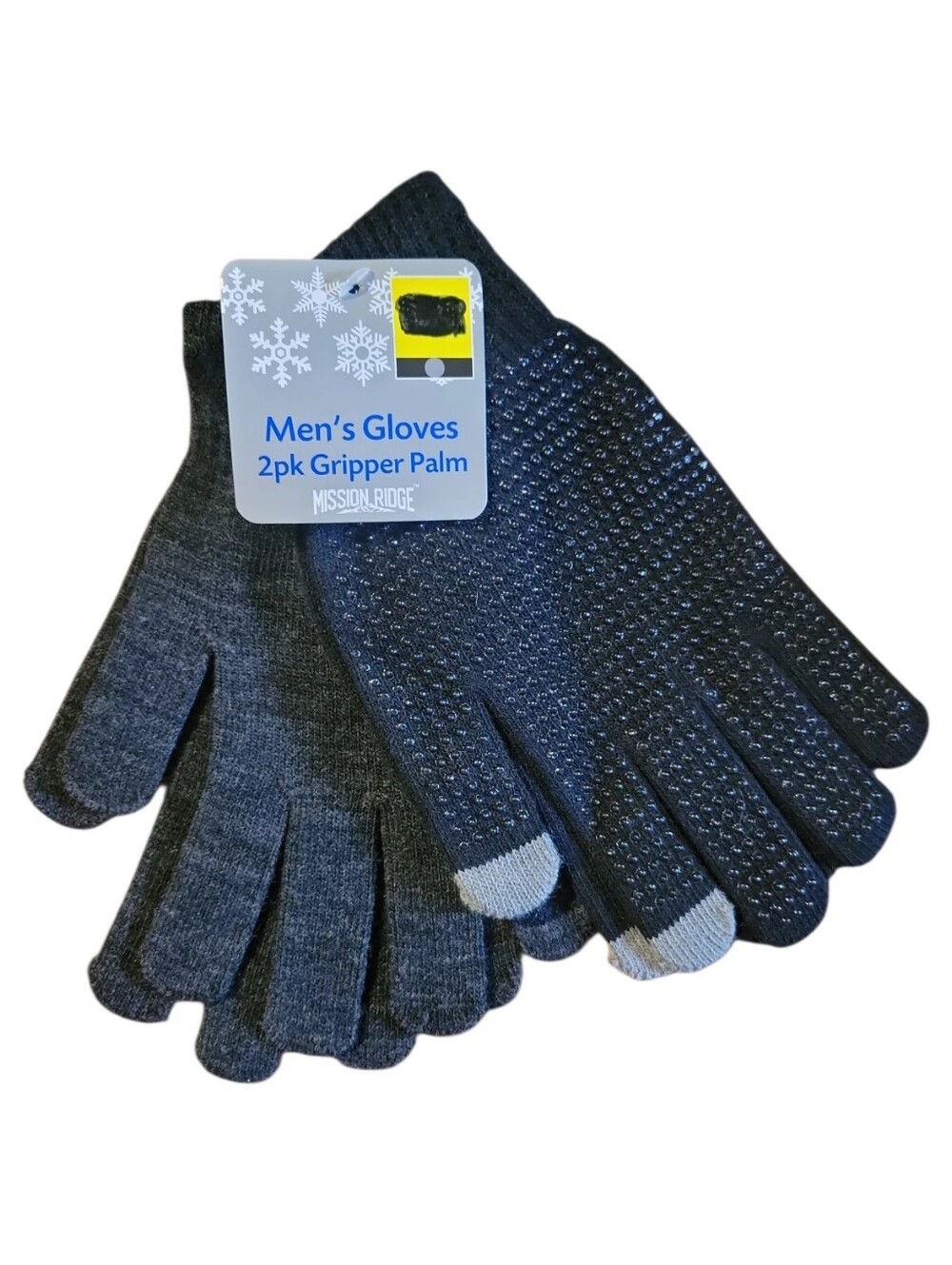 NWT Men's Mission Ridge 1 Black Gripper Palm Gloves 1 Knit  2 Pk